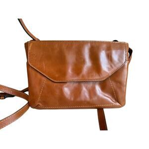 Lodis Smooth Leather Crossbody Bag Medium Brown